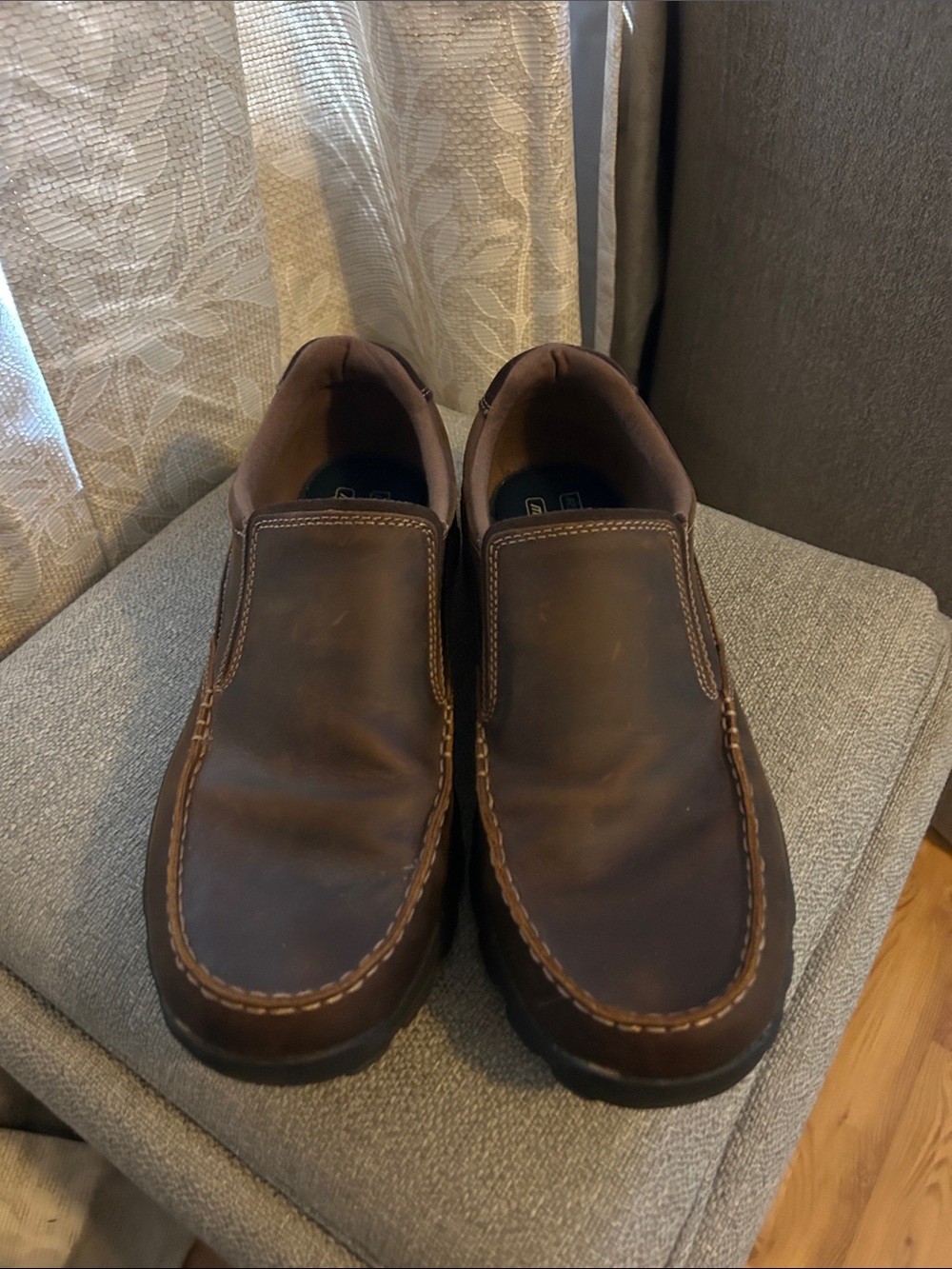 Skechers Men's Brown Slip-On Leather Loafers